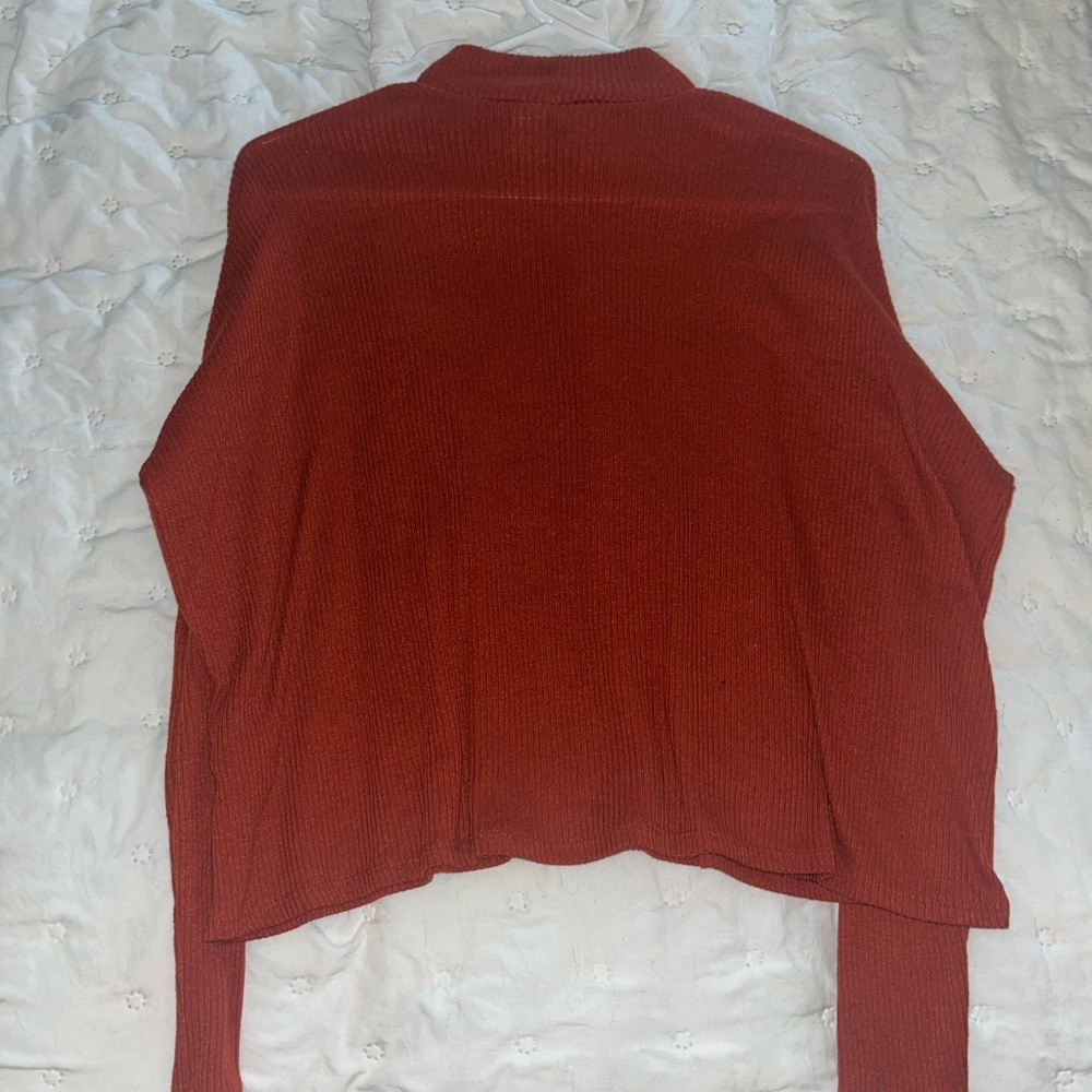 Rust Red Ribbed Sweater - Picture 2 of 3